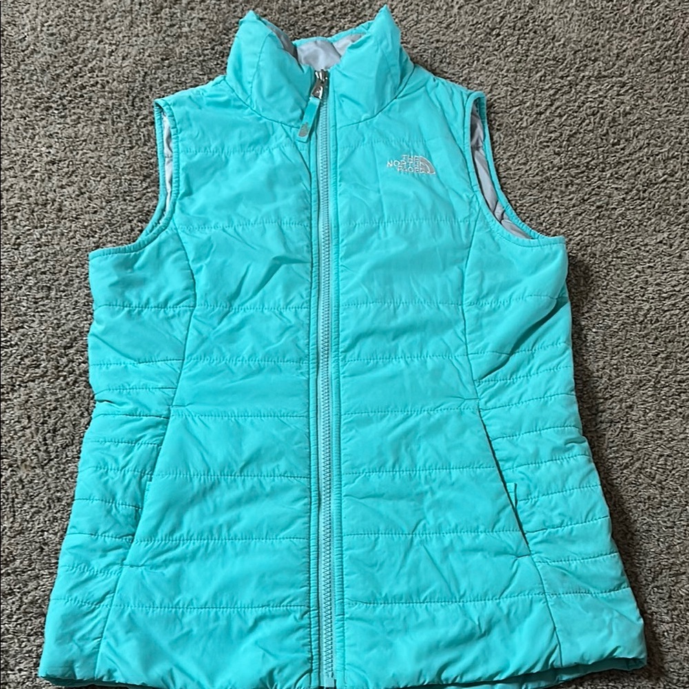 The North Face Aqua Blue Quilted Vest
